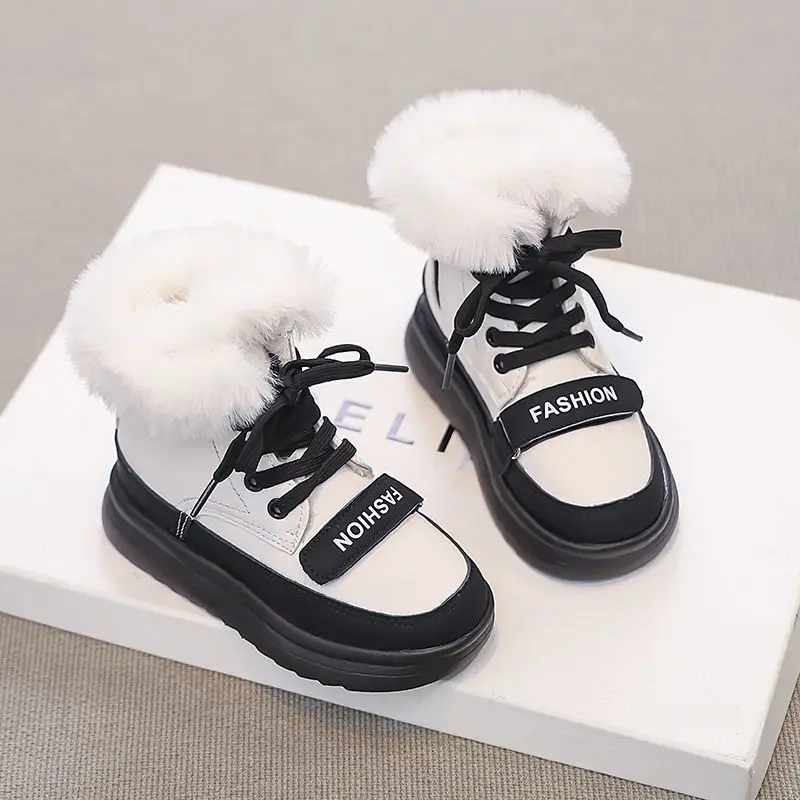 

Winter Kids Fleece Lined Insulated Snow Boots Toddler Boys Girls New Design Cotton Warmth Outdoor Boots