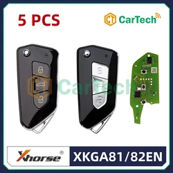 5 PCS Xhorse XKGA82EN XKGA81EN Electroplated Matte Style 3 Buttons Universal Wired Remote Key
