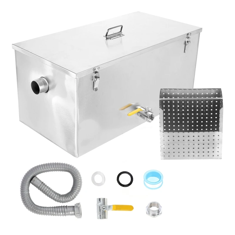 Stainless Steel Grease Interceptor Grease Trap Water Oil Trap Filter Separator Kitchen Waste Water Treatment for Restaurant Home