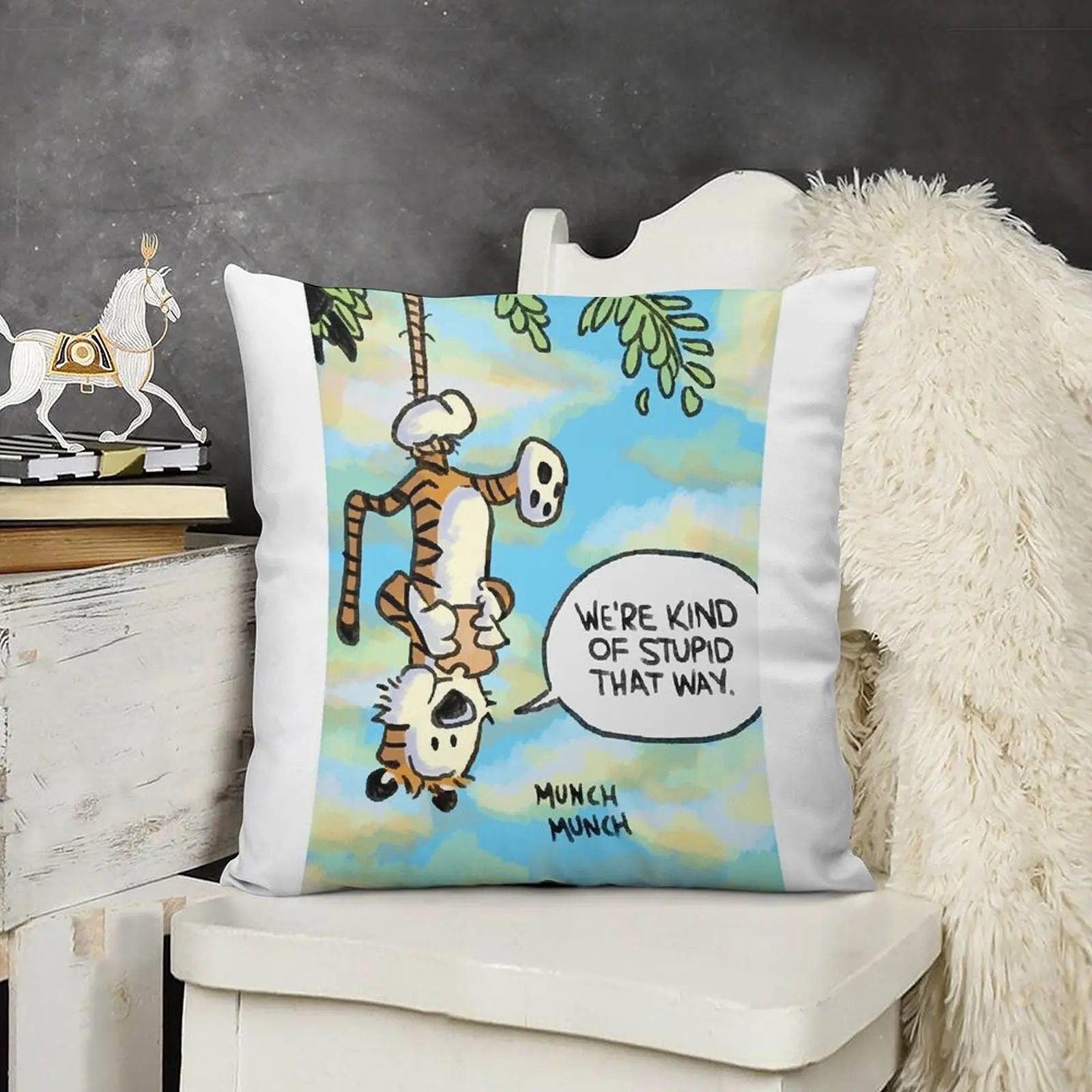 

we are kind of stupid that way (hobbes) Throw Pillow New year Christmas Throw Pillows Covers pillow