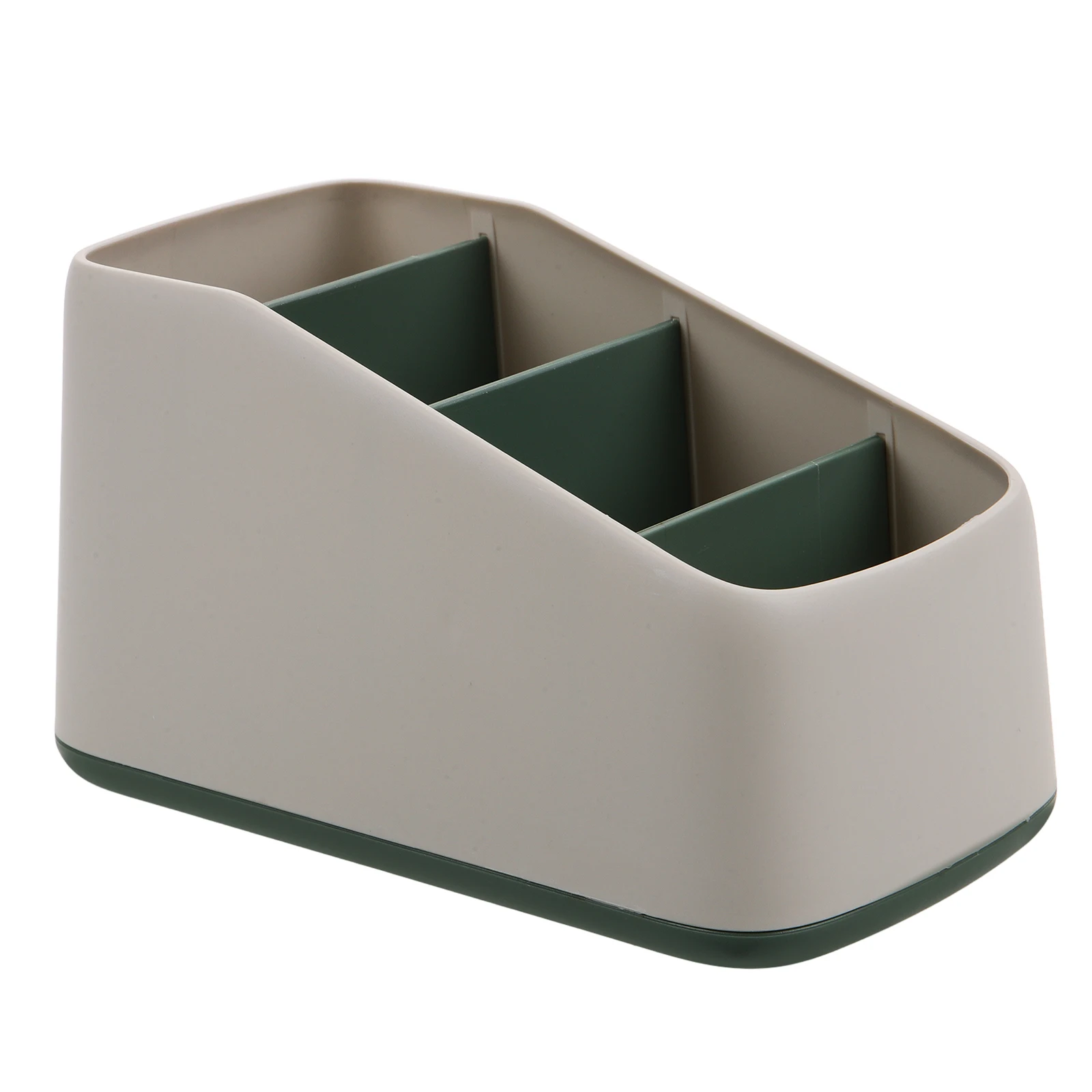 

Remote Control Storage Box Green Plastic Desk Organizer Household Bins Dividers Cosmetics Makeup Brush Container Storage