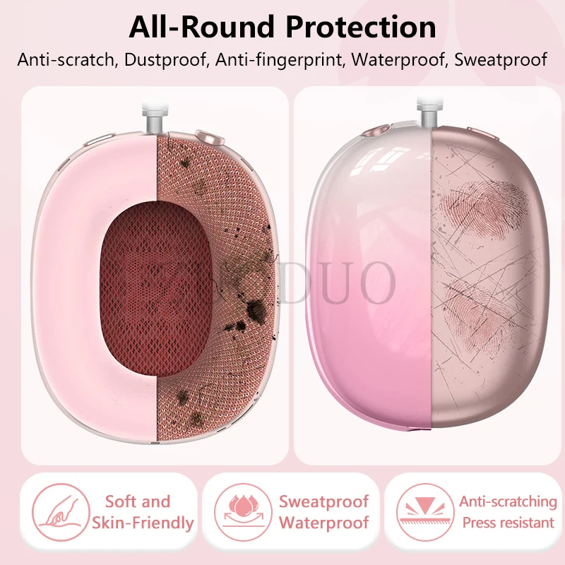 New gradient color Silicone Case Cover for AirPods Max (2024/2020) Soft Silicone Skin Protector ,Anti-Scratch Ear Pad Case Cover