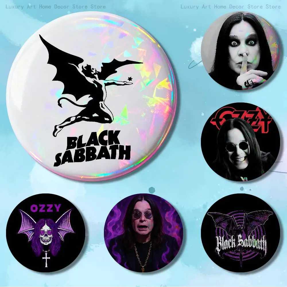 

Ozzy B-Black S-Sabbaths 58mm 44mm HD Print Brooch Badges Pretty Derby Round Display Brooches Lapel Pins