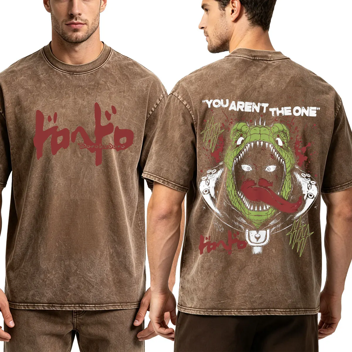 Anime Dorohedoro Kaiman You Arent The One Vintage Washed T-shirt Men's Women Clothing Oversized Cotton Casual T Shirt Streetwear