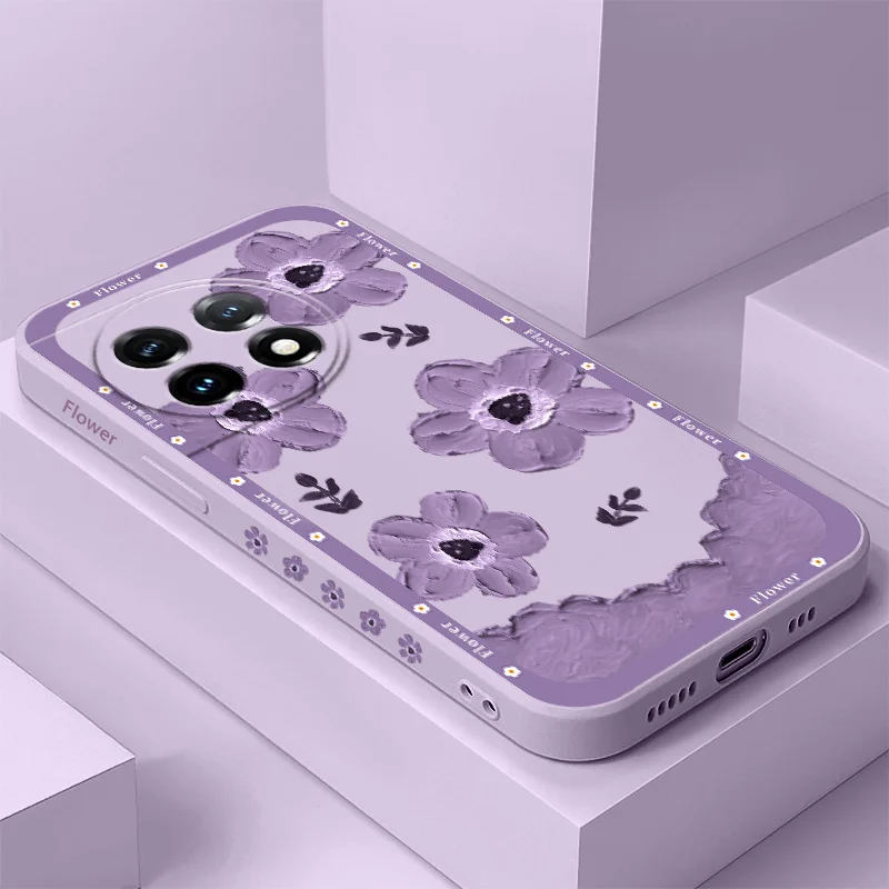 

Strawberry Flower Phone Case For Oneplus 13 13R 12 12R 11 11R 10 10R 10T 9R 9RT 9 8T 8 7 7T Pro 5G Liquid Silicone Cover