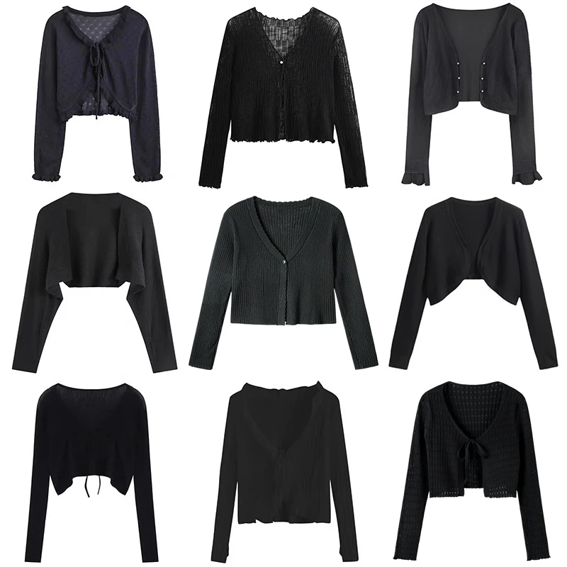 

Bla Летний вязаный кардиган с тонкими бретелями Dr, защита от солнца, женский модный сладкий дизайн с переплетом, длинный свеч V-...