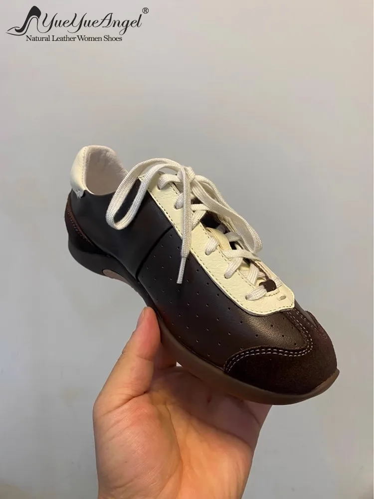 Women Pumps Round Toe Footwear Hot Sale Daily Genuine Leather Shoes Sneakers Neutral  Fashion Ladies Platform Shoes High Quality