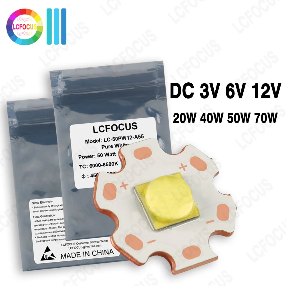 DC 3V 6V 12V XHP70 XHP50 7070 5050 LED Chip Ceramic Bracket 20W 40W 50W 70W Flashlight Searchlight Headlight Light Beads