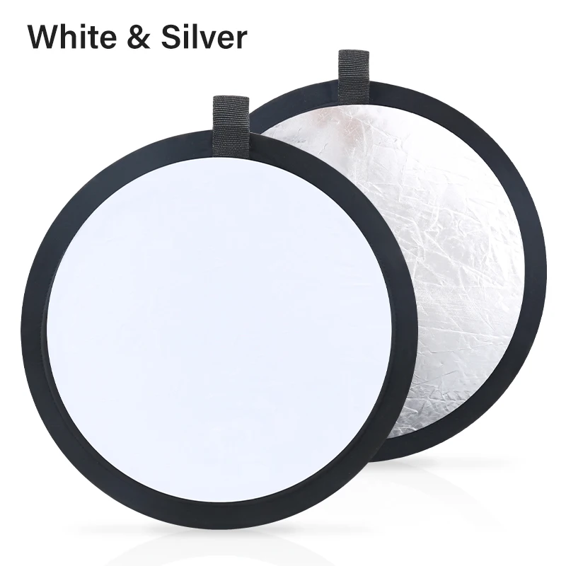 60cm 2-in-1 Photo Reflector | Collapsible Light Diffuser for Studio & Portrait | Portable with Bag