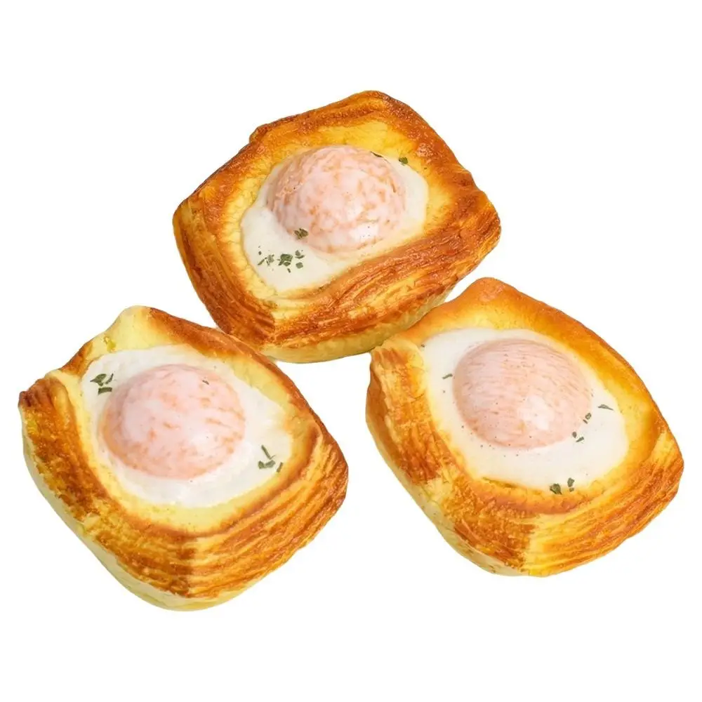 Kawaii Slow Rebound Egg Bread Squeeze Toy Cartoon Soft Mochi Squish Foam Toy Anti-stress Fidget Squeeze Toy Stress Relief