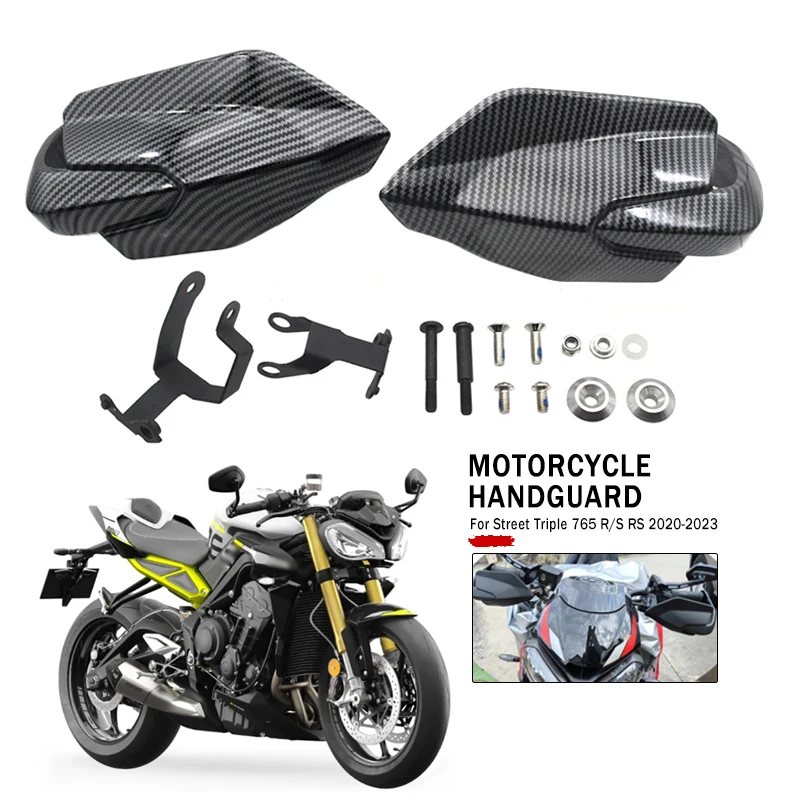 

Motor Hand Guard Handle Protector Handguard Handlebar Protector Carbon Fit For Street Triple 765 765S 765R 765RS MOTO2 Edition