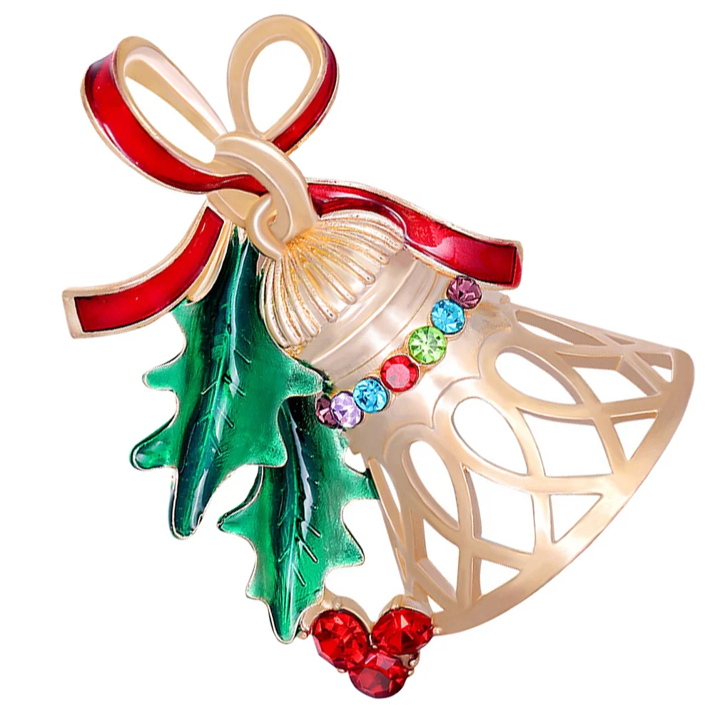 

Christmas Bell Brooch Pin Alloy Small Lightweight Stylish Christmas Jewelry Gift Women Accessories Rhinestone Brooch Lapel Pin