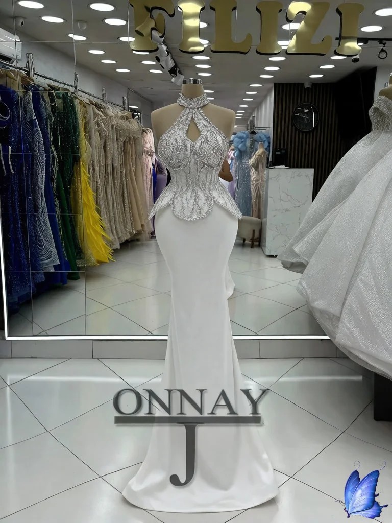 

Индивидуальные вечерние платья макси в стиле русалка для женщин с кристаллами, Кувейт, Дубай, свадебные наряды, пошив на заказ для особых случаев