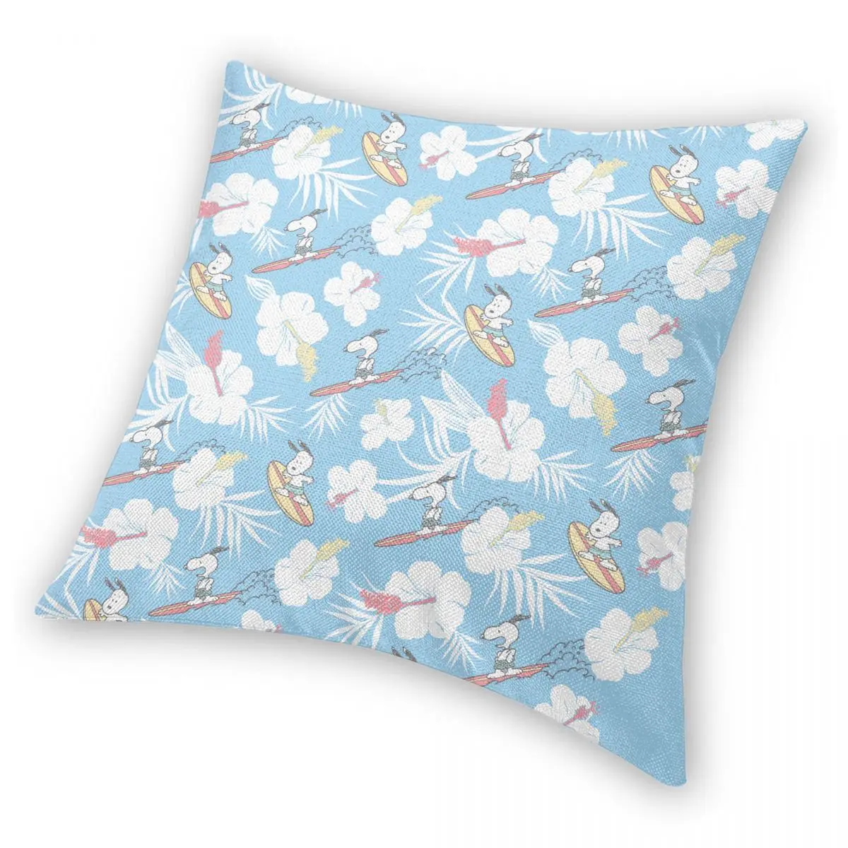 Cute Cartoon Snoopy Flower Pillowcase Soft Fabric Cushion Cover Gift Pillow Case Cover Home Square 18''