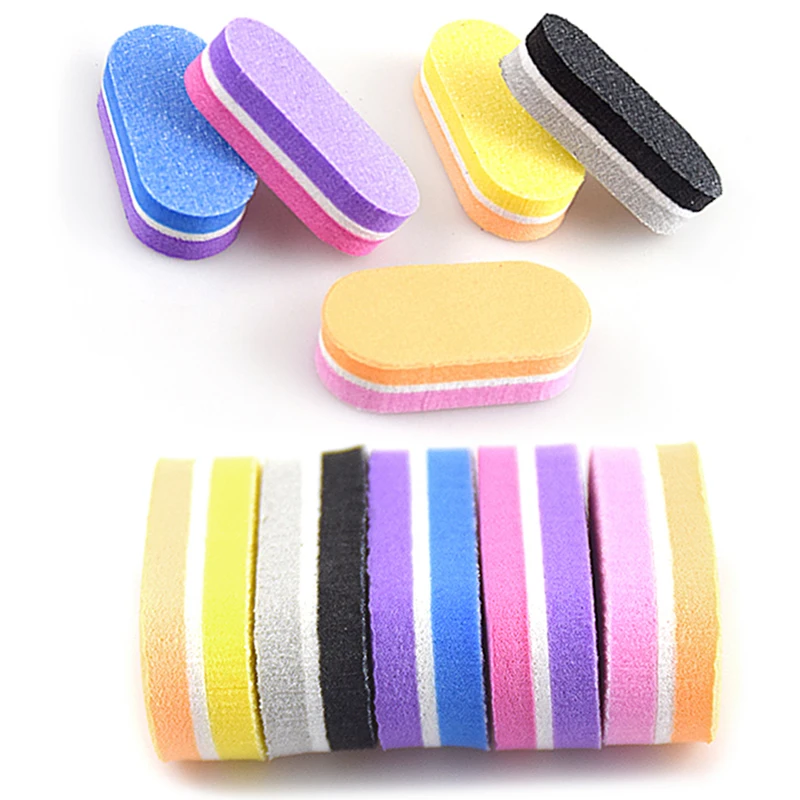 

10/20/40Pcs Mini Cuver Nails File Block Sponge Art Nail Buffer Files 100 180 Colorful Strong Sandpaper Sanding Nails Accessories