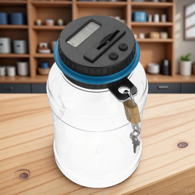 プロ仕様の電子マネーバンク デジタルディスプレイ付きコインボックス 家庭用貯金箱として頑丈で信頼性が高い