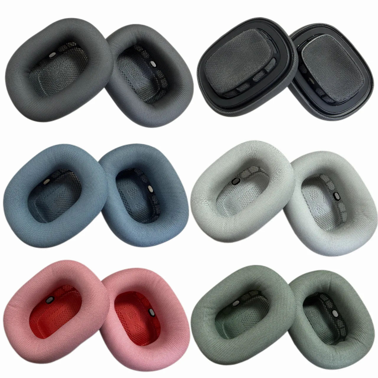 Coussinets d'oreille en tissu cuir écologique et éponge, remplacement pour les écouteurs supra-auriculaires Apple AirPods Max