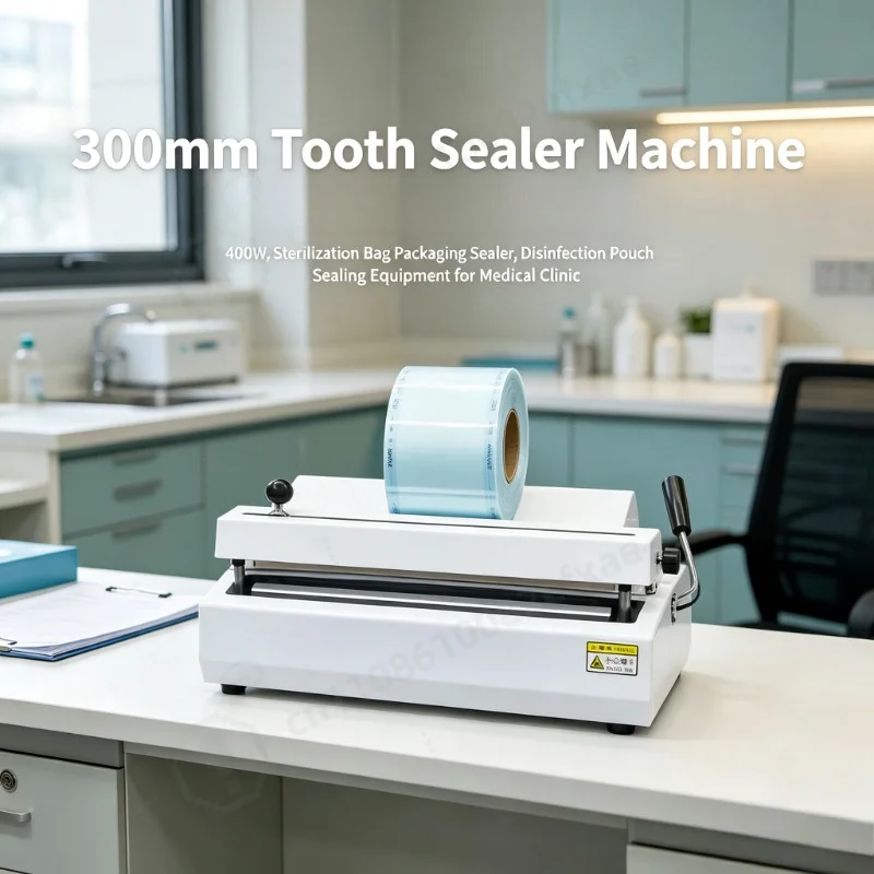 TOP 300mm Tooth Sealer Machine 400W, Sterilization Bag Packaging Sealer, Disinfection Pouch Sealing Equipment for Medical Clinic