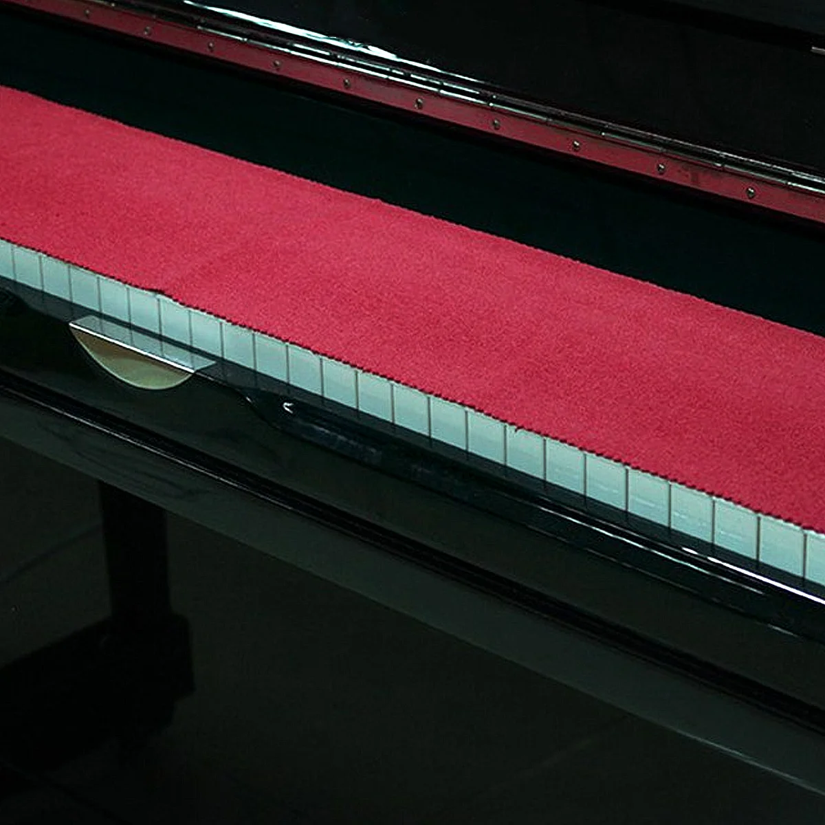 

Piano Keyboard Cover Anti-Dust Dirt-Proof Cloth for Upright Piano Red Smooth Protection Dirt-Proof Cover