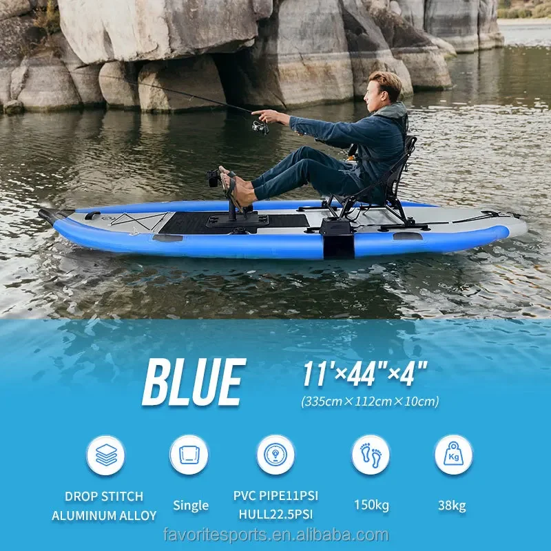 

Favorite 2025 Trendy Portable Foldable Pedal Kayak New Inflatable Fishing Canoe Boat Sit-on-Top Recreational for 1 Person