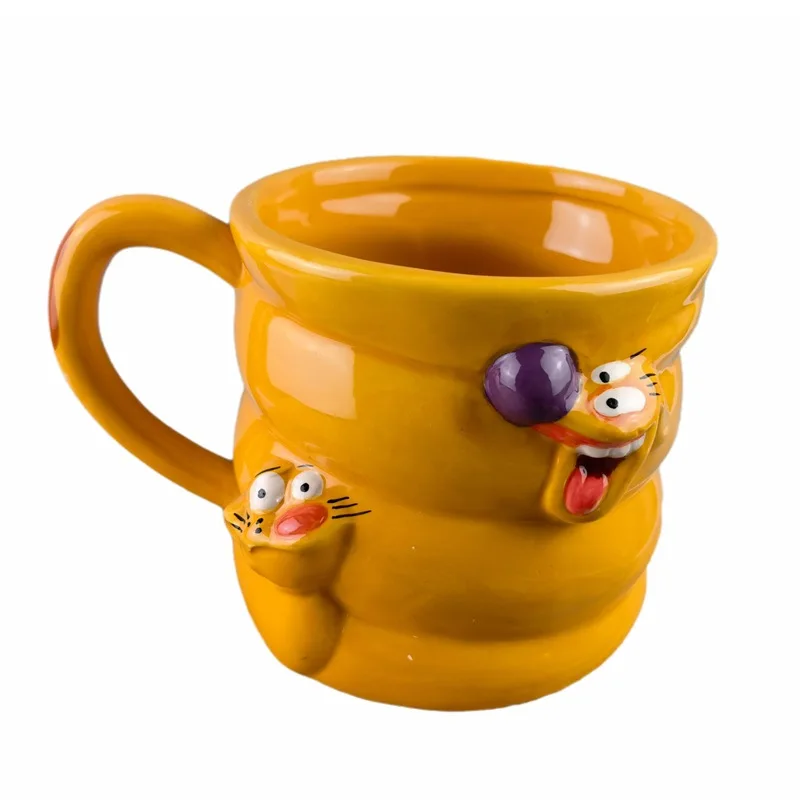 JIA Keramik T-Rex Kaffeetasse Cartoon Dinosaurier Wasserbecher Niedliches Tier-Drachen-Design Lianglong Büro-Trinkgeschirr