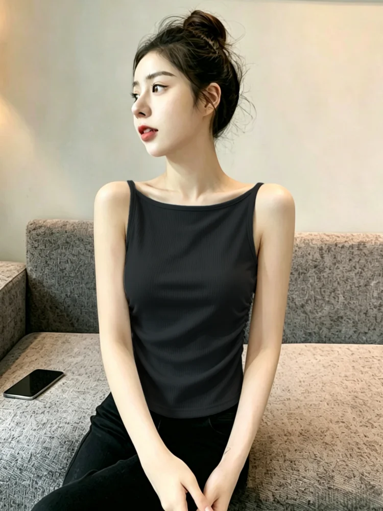 Women's Slim Fit Camisole Tank Top 95 Cotton Summer New Style Big Size Puffy Inner Wear Outer Wear Base Shirt