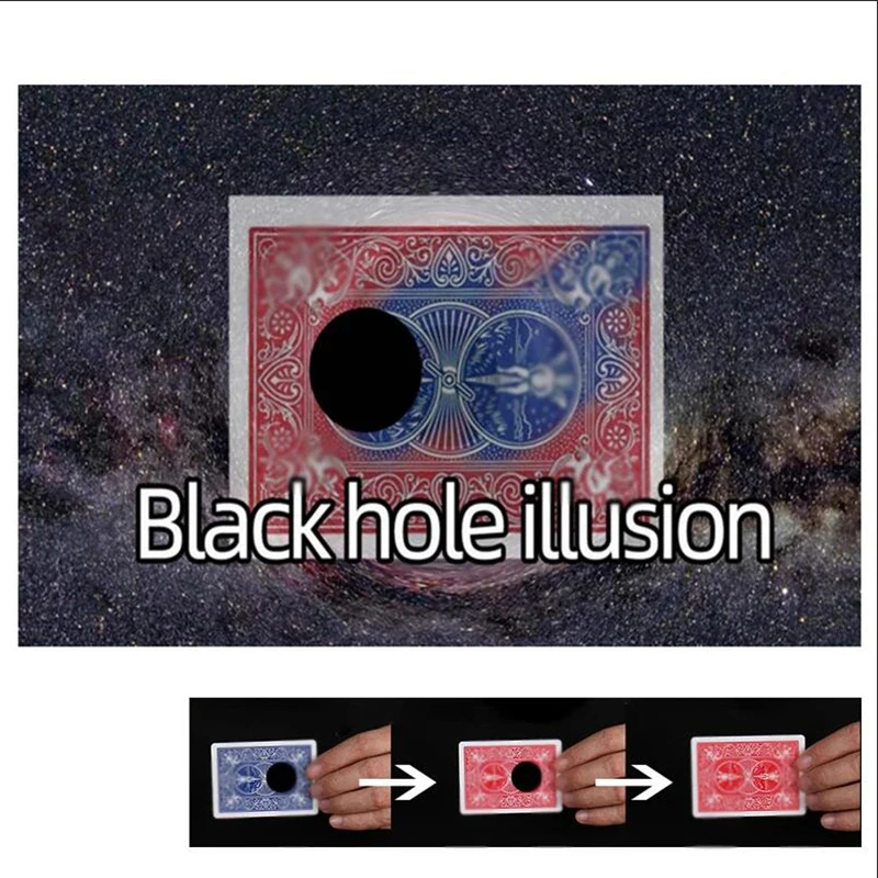 Blue to Red Color Changing Black Hole Magic Tricks Card Vanishing Close Up Props Magic Prop Illusion Gimmick Easy to do