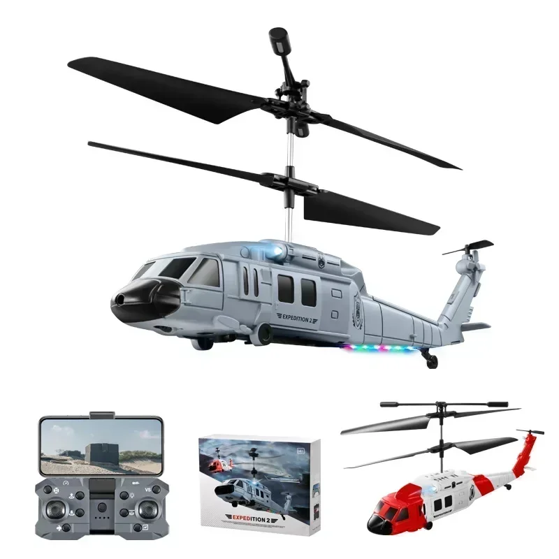 Black Hawk Helicopter Rc Airplane Hd Dual Camera Remote Control Helicopters Obstacle Avoidance Air Fixed Height Rescue Aircraft