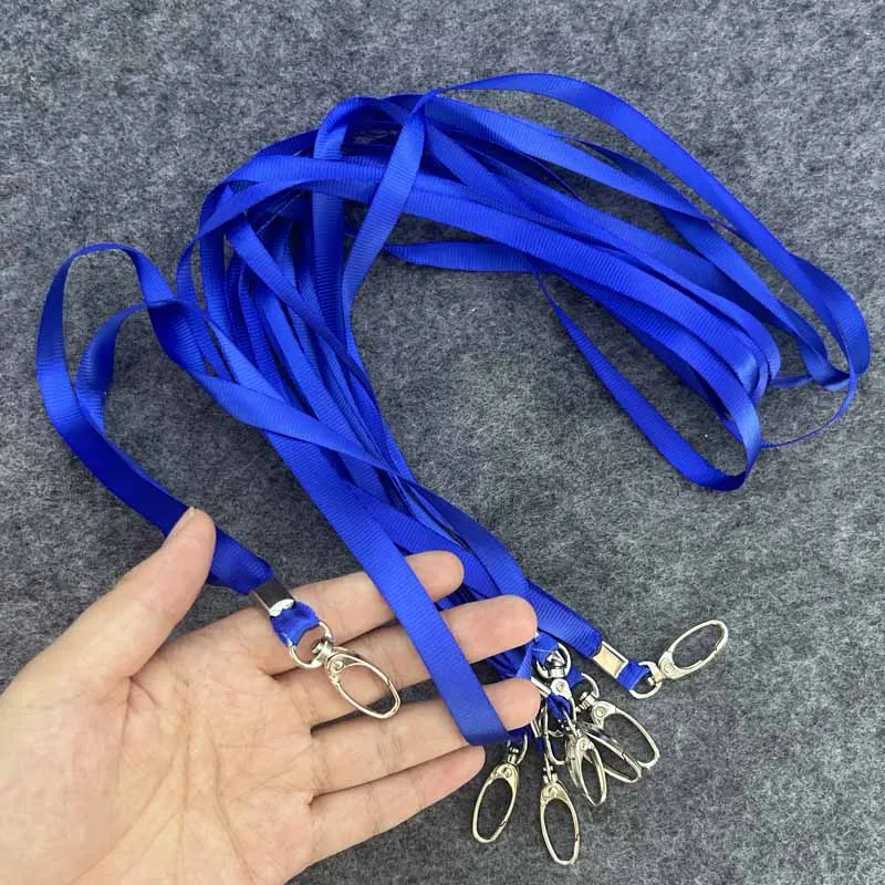 10 Pcs Blue Color Lanyard Badge Holder Sleeve ID Case Supplies Credit Card Accessories School Student Office