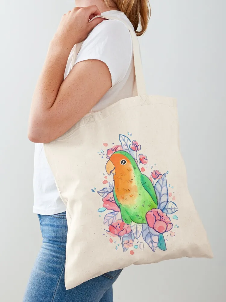 

Flowery Lovebird Tote Bag canvas shopping bag female bag Women's shopper Handbags