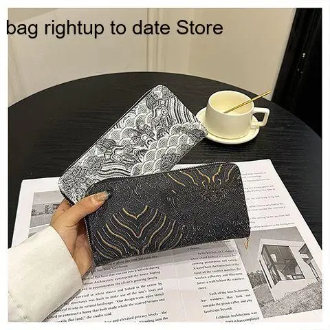 Minimalist Travel Niche Print Series Long Large Capacity Light Luxury Zipper Chinese Style Hand-Held Wallet
