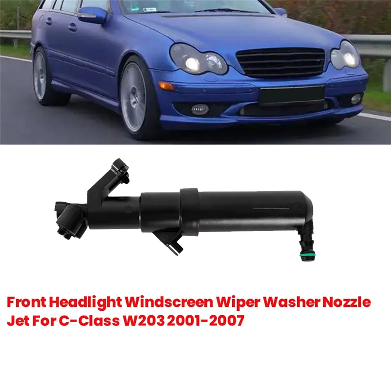 

1 пара передних фар, насадка для омывателя ветрового стекла для C-Class W203 2001-2007 A2038600547 2038600647-A54R