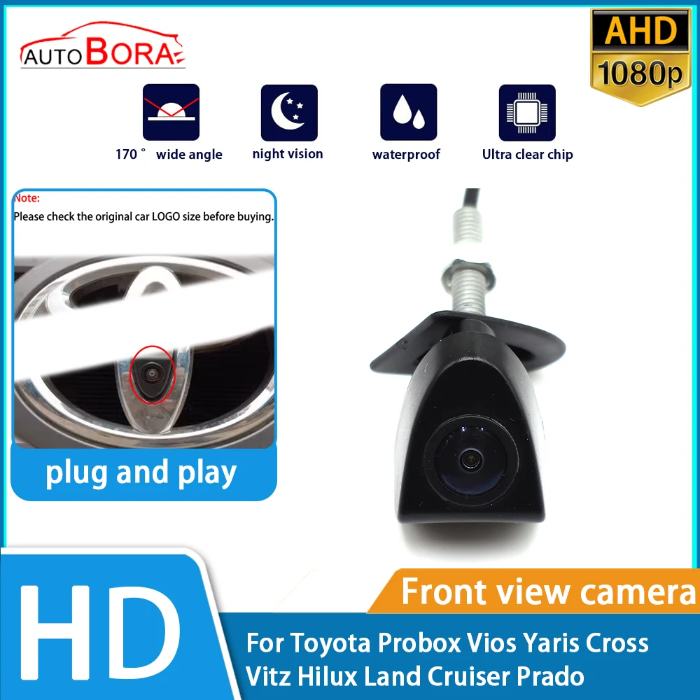 

ZhuCamX Clear Night Vision LOGO Parking Front View Camera For Toyota Probox Vios Yaris Cross Vitz Hilux Land Cruiser Prado