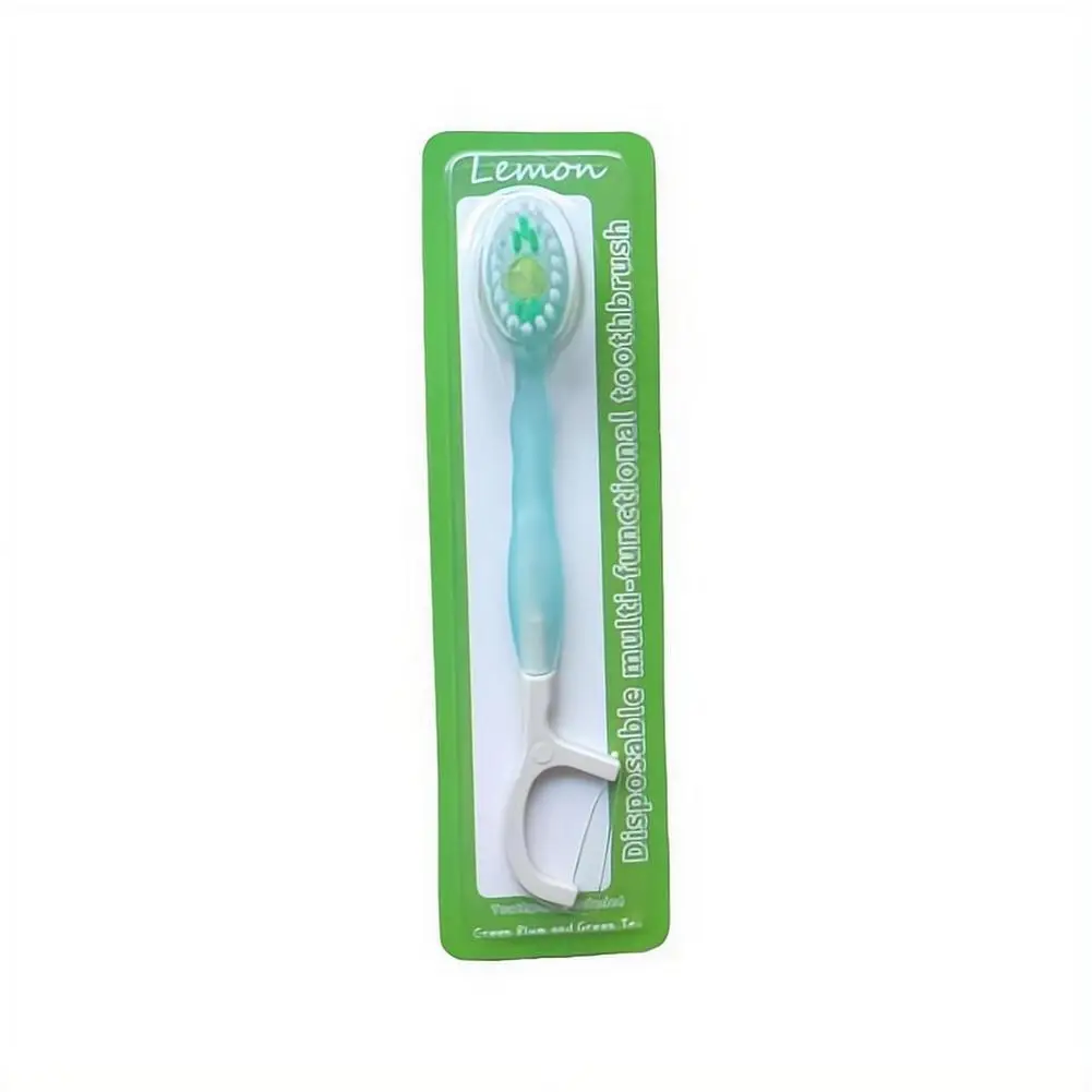 Disposable Toothbrush Exploded Beads Adults Cleaning Toothbrush Portable Tooth Brush With Dental Floss Tongue Scraper for Travel