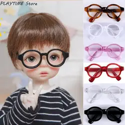 Candy Color Doll Miniature Round Frame Glasses Plastic Doll Clear Lens Eyeglasses Eyewear Doll Accessory