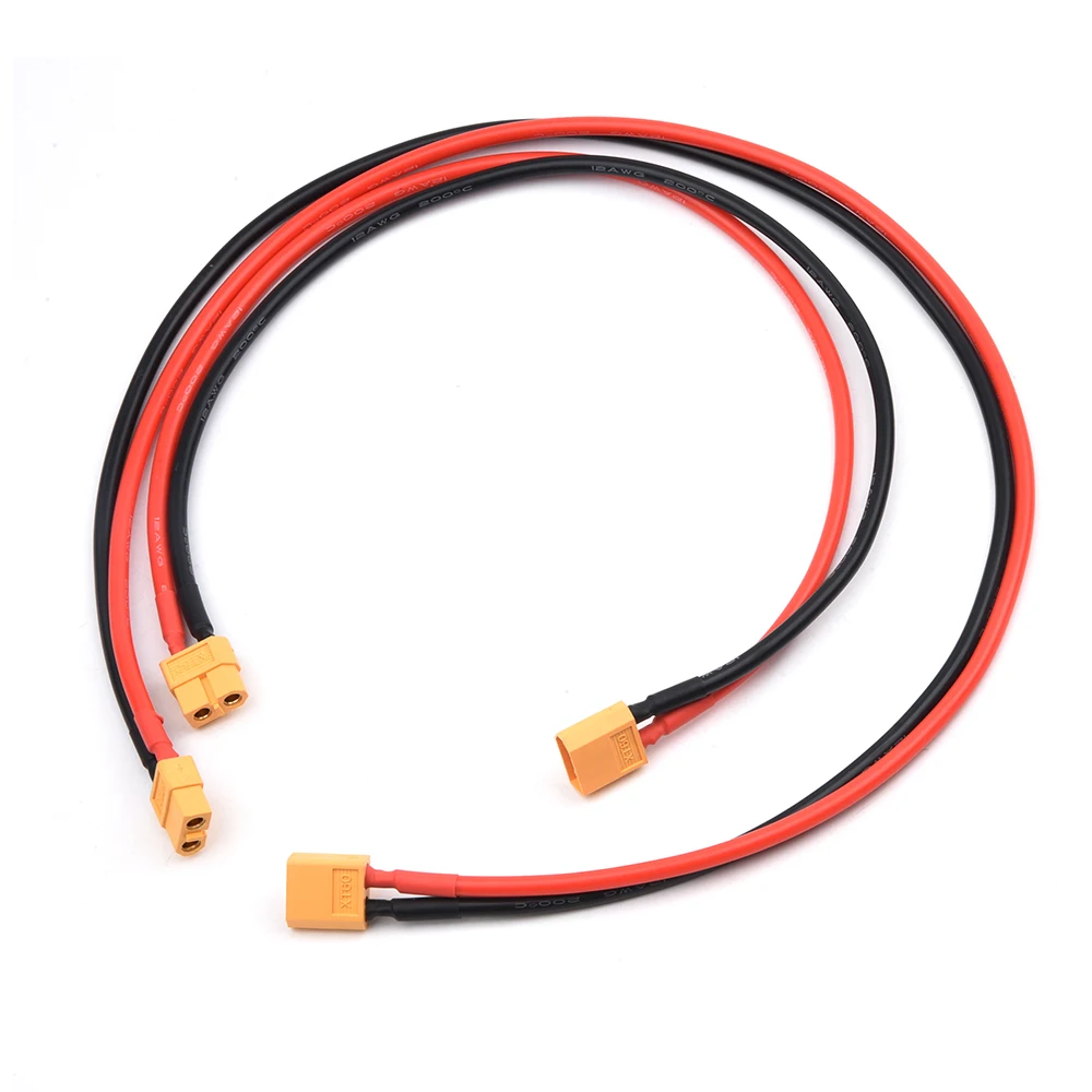 1 SZTUK 40CM / 60CM 12AWG XT60 Wtyczka żeńska do XT60 Wtyczka męska Adapter Złącze Silikonowy drut miedziany Kabel połączeniowy akumulatora