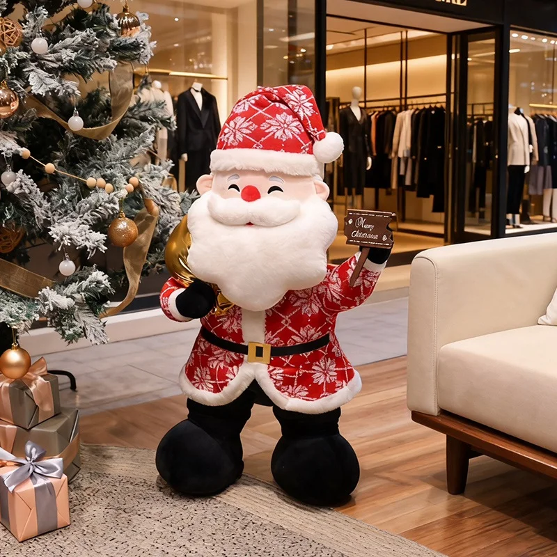 

60/80 см реалистичные плюшевые игрушки Санта-Клауса высокого качества, нежная милая одетая кукла Санта-Клауса, кавайный декор для вечеринки в канун Рождества