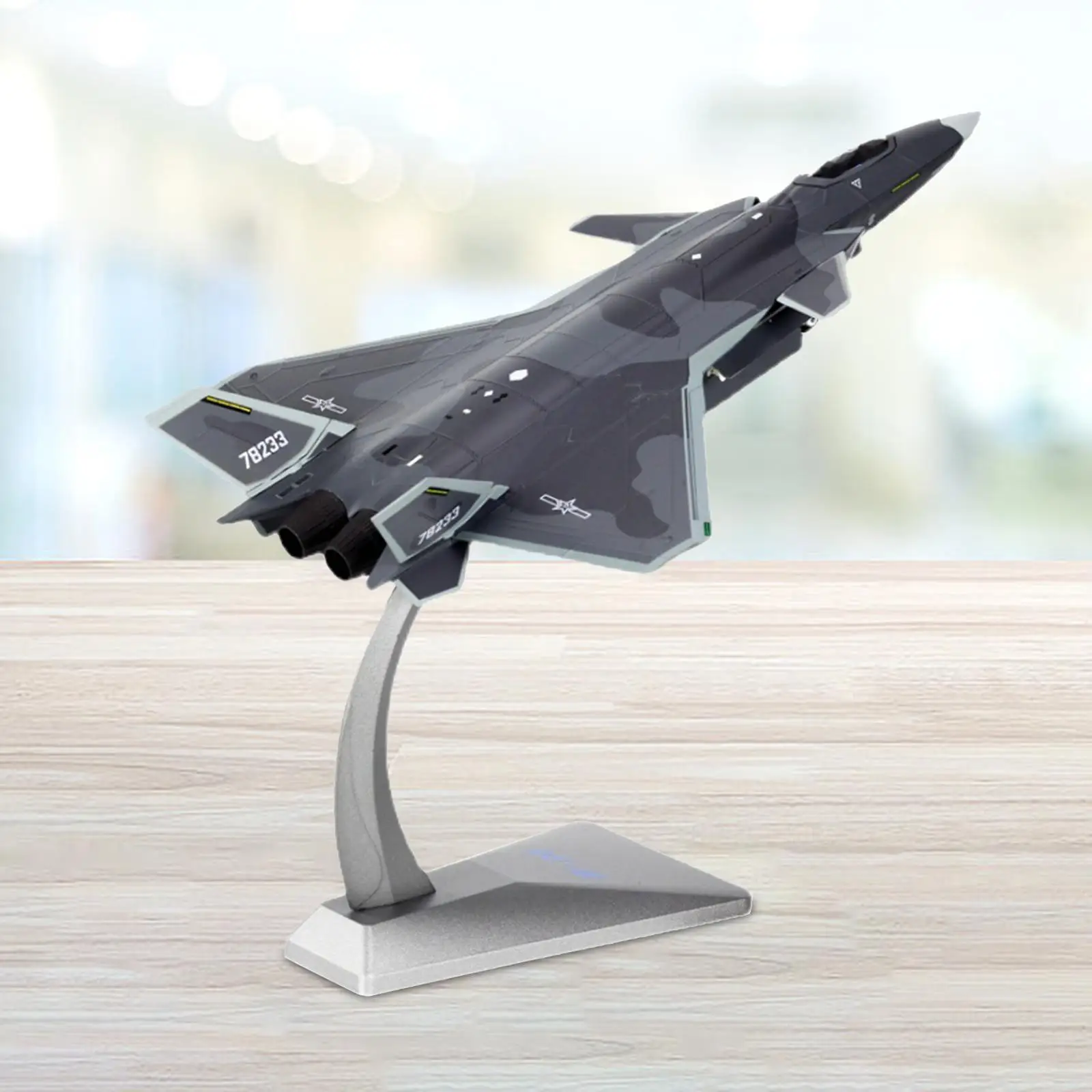 1/100 J20 Fighter High Detailed Airplane Display for Shelf Home Bedroom