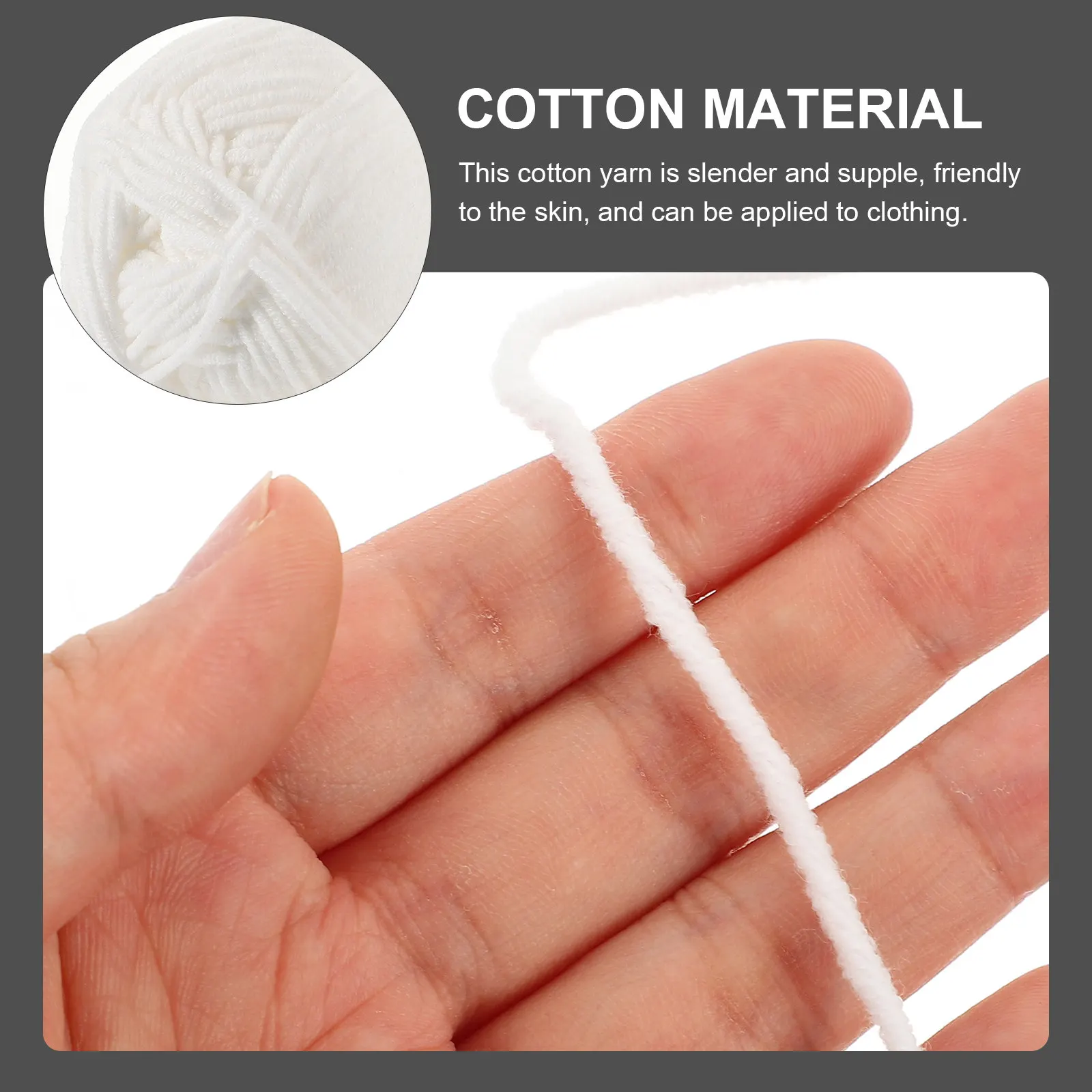 3 Rolls Comfortable Long-Staple Cotton Yarn for Crocheting Skin-Friendly Flexible Craft Yarn Multi-Use DIY Knitting Sewing