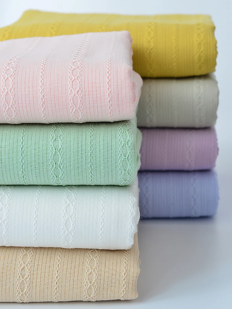 Pure Cotton Jacquard Weaving Stripes Tecido, roupas artesanais, saia, roupas para costura por meio metro
