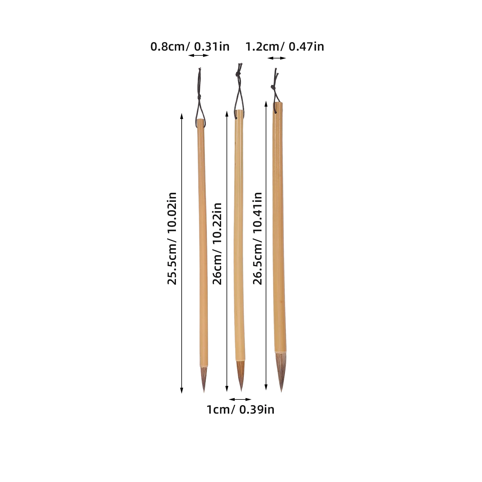 مجموعة فرشاة الخط الصيني مكونة من 3 قطع من شعر الذئب بمقبض من الخيزران للمبتدئين والمحترفين سهل الصيانة ومحمول #3