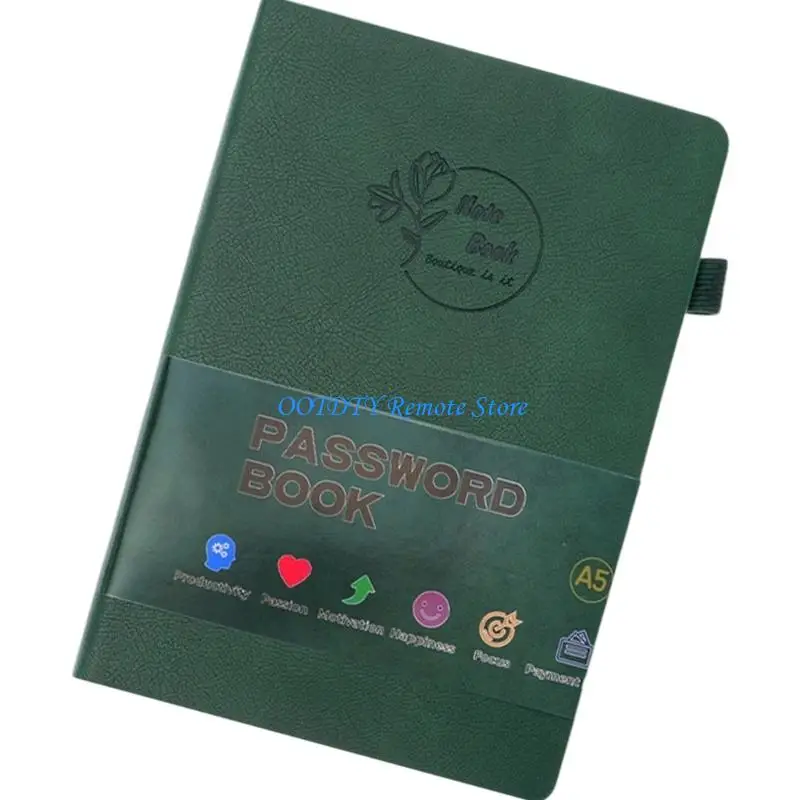 Waterproof Password Notebook with Elastic Band Portable Address Book for Confidential Notes Storage Contact Management