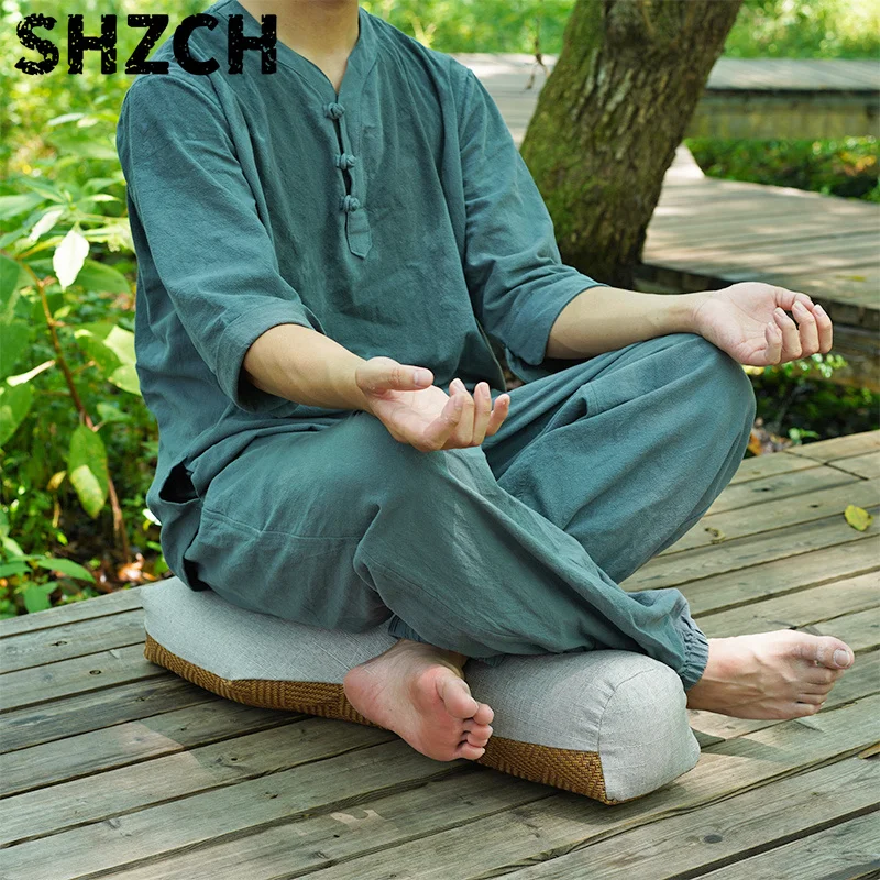 T-Shaped T-Shaped Meditation Cushion Buckwheat Hull Seat Cushion Breathable Zen Sitting Pad with Removable Natural Rattan Yoga Mat - Aliexpress Deal