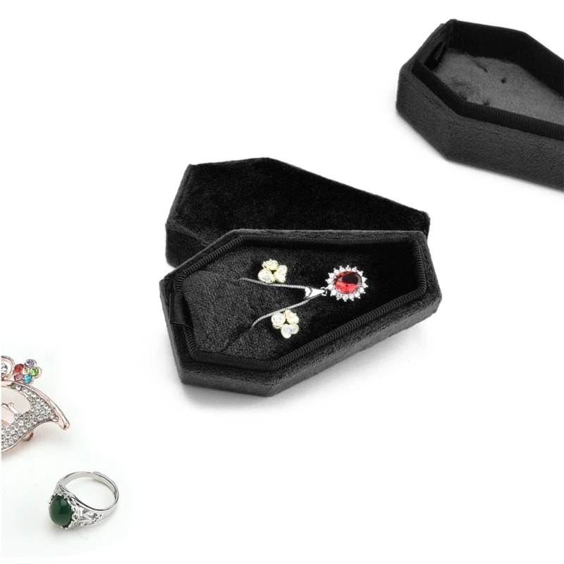 Coffin Jewelry Storage Box Bracelets Earrings Necklace Velvets