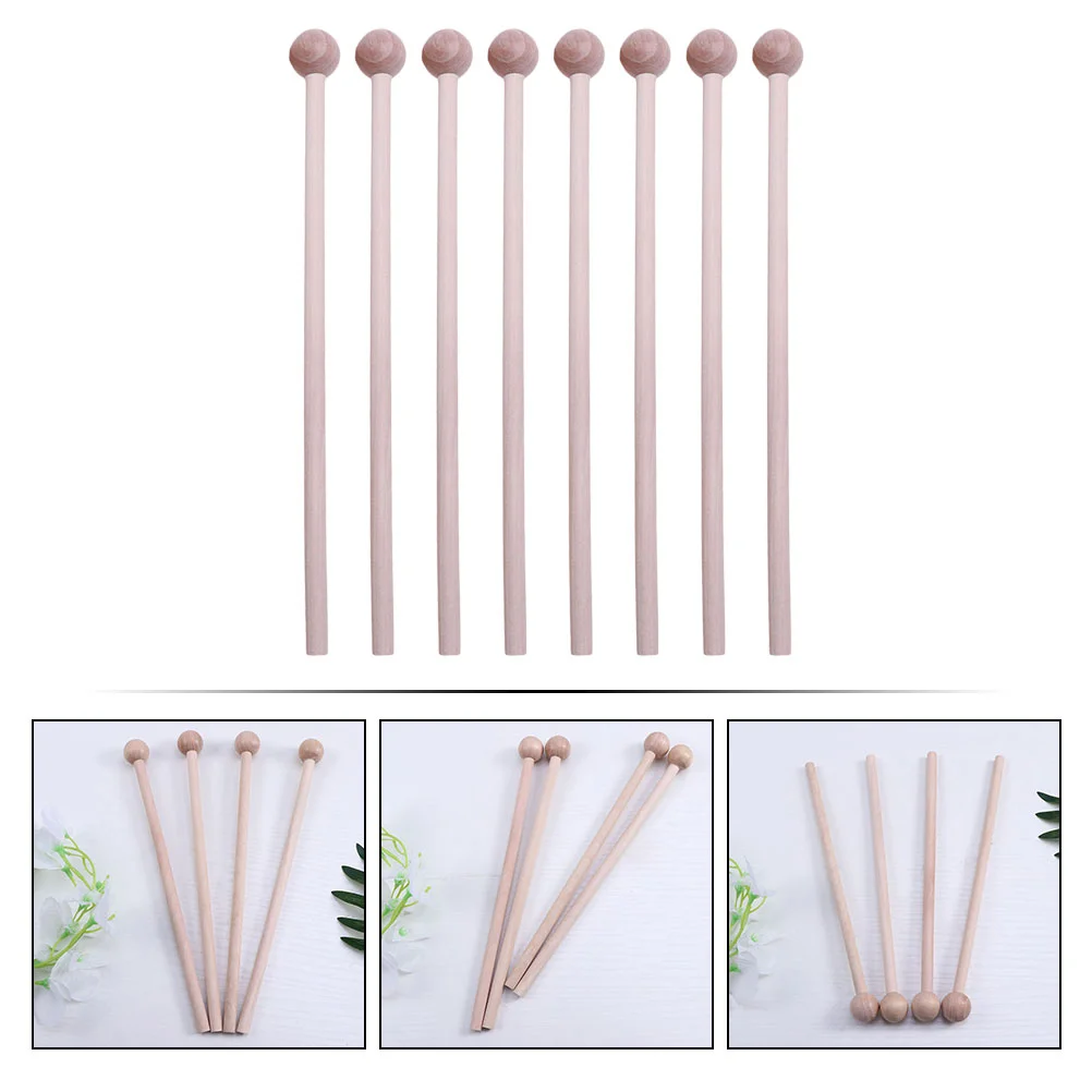 8 Pcs Mallet Percussion Stick Exquisite Appearance Drumsticks Instrument Mallets Mini Hammers Snare Musical Accessories Wooden