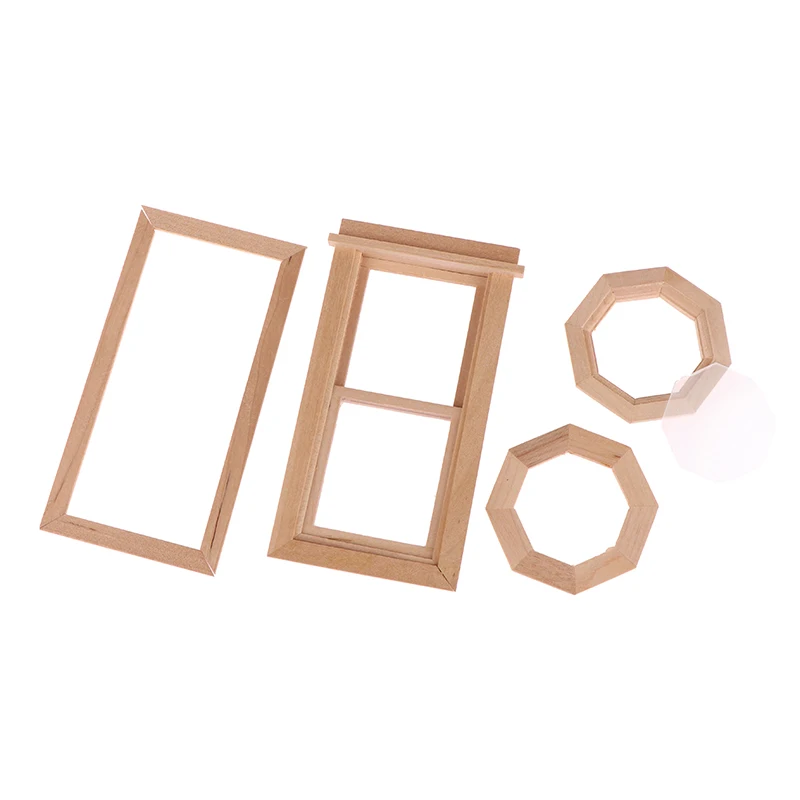 Venda quente 1/12 casa de bonecas janela quadrada estrela anis janela modelo em miniatura casa de boneca acessórios de móveis