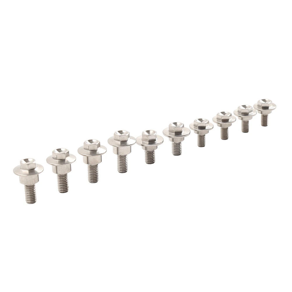 10Pcs Motorcycle Fuel Tank Side Cover Bolt Fairing Screw Stainless steel Silver For HONDA CR80 85 CRF250R CRF450R 450RL