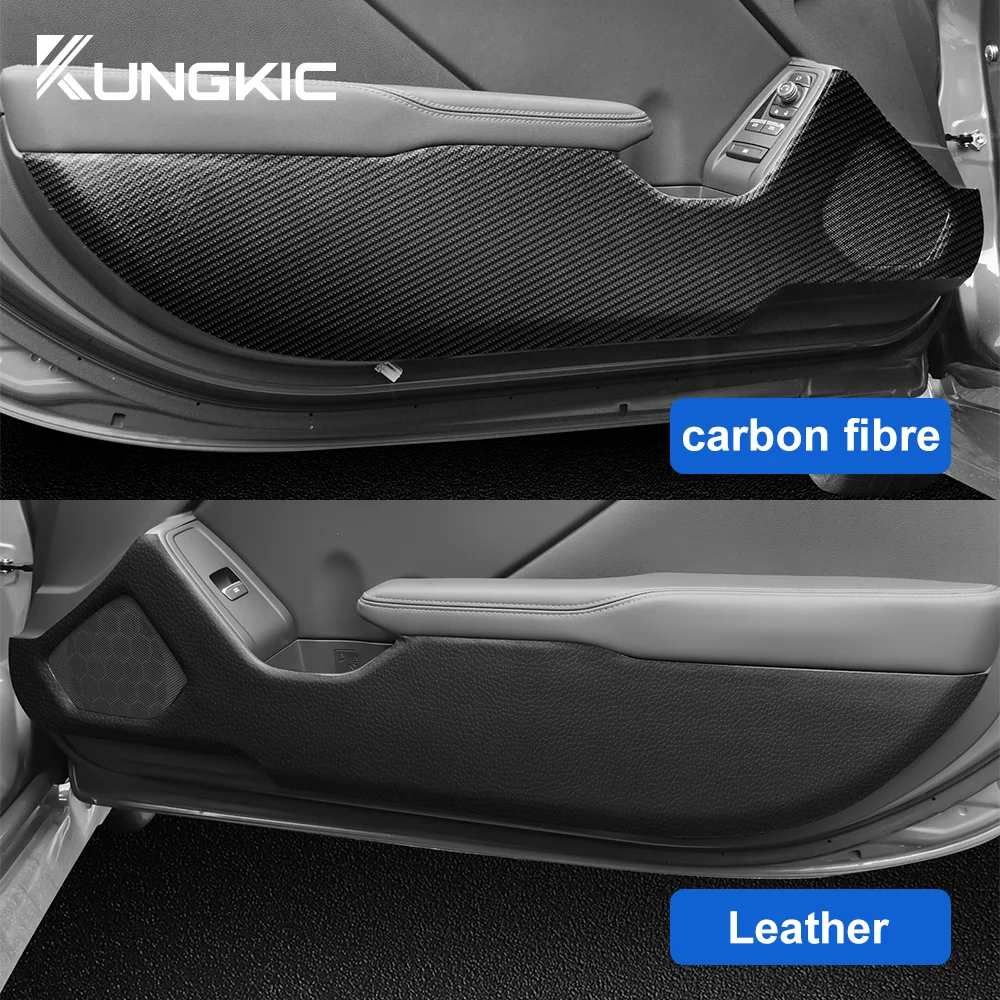 KUNGKIC Door Anti-kick Pad For Toyota GR86 Subaru BRZ 2021 2022 2023 2024 Sticker Leather Carbon Mat Interior Trim Accessories