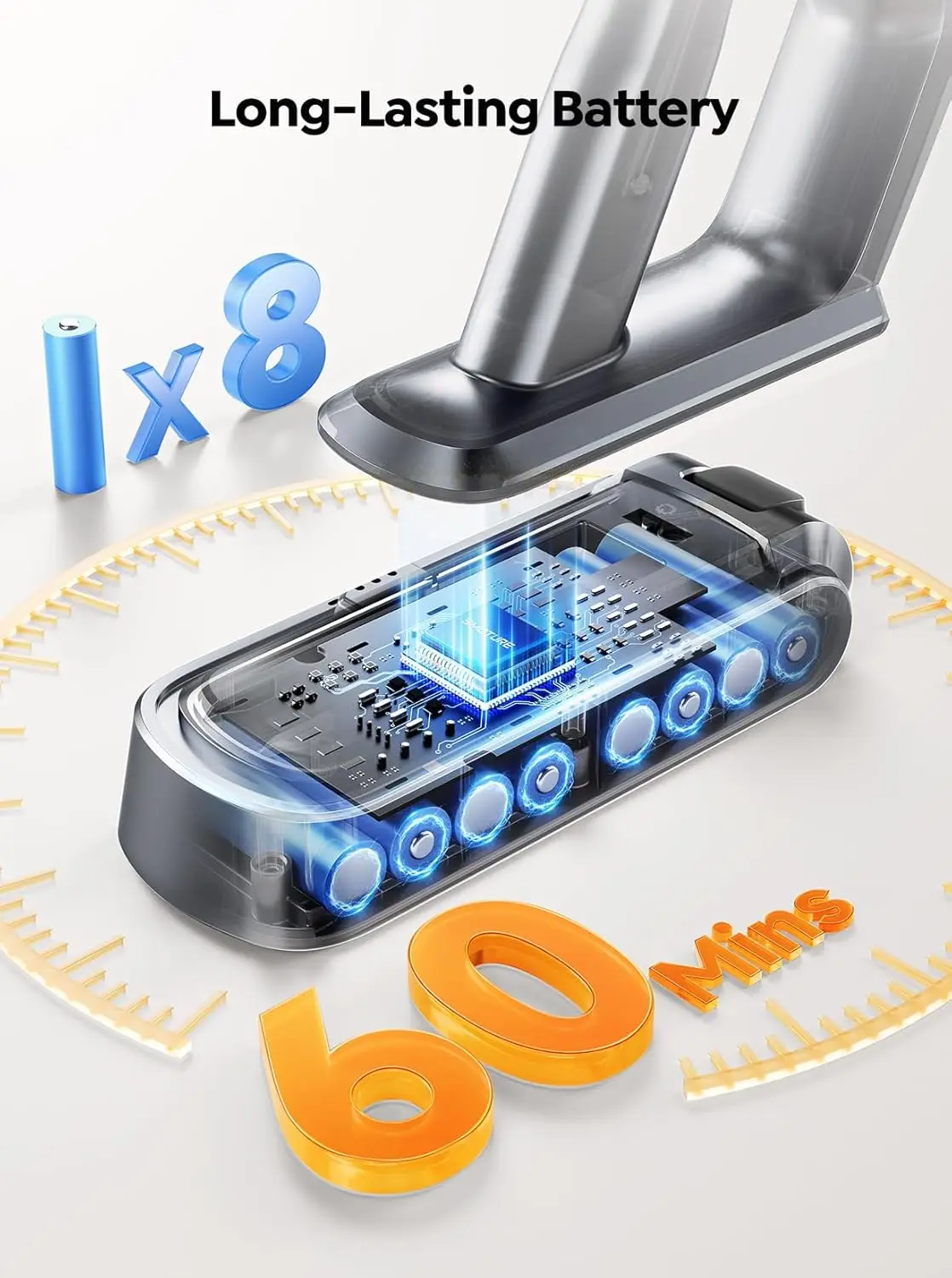 コードレス掃除機、600W、追加のマットレスクリーニングツール付き、45KPAスティック型掃除機、家庭用、60分稼働時間、自動スタンド機能付き