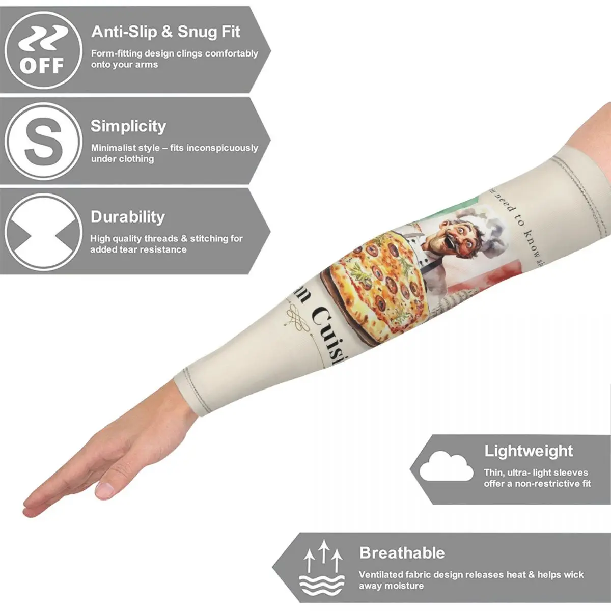 Итальянский флаг, пицца, рукава для мужчин и женщин, защита от солнца и ультрафиолета, татуировка, спортивное охлаждение, езда на велосипеде